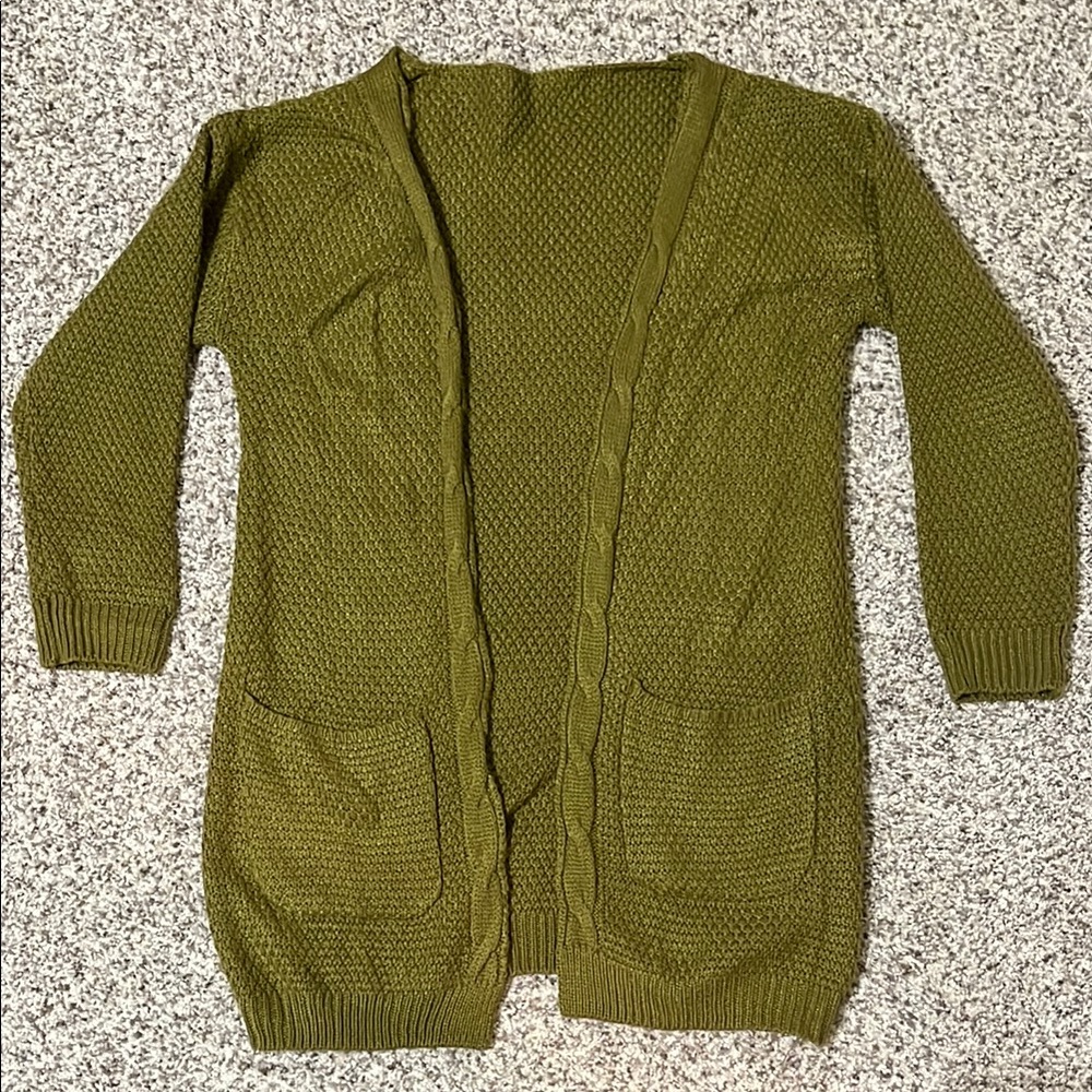 Olive Green Women's Sweater Cardigan